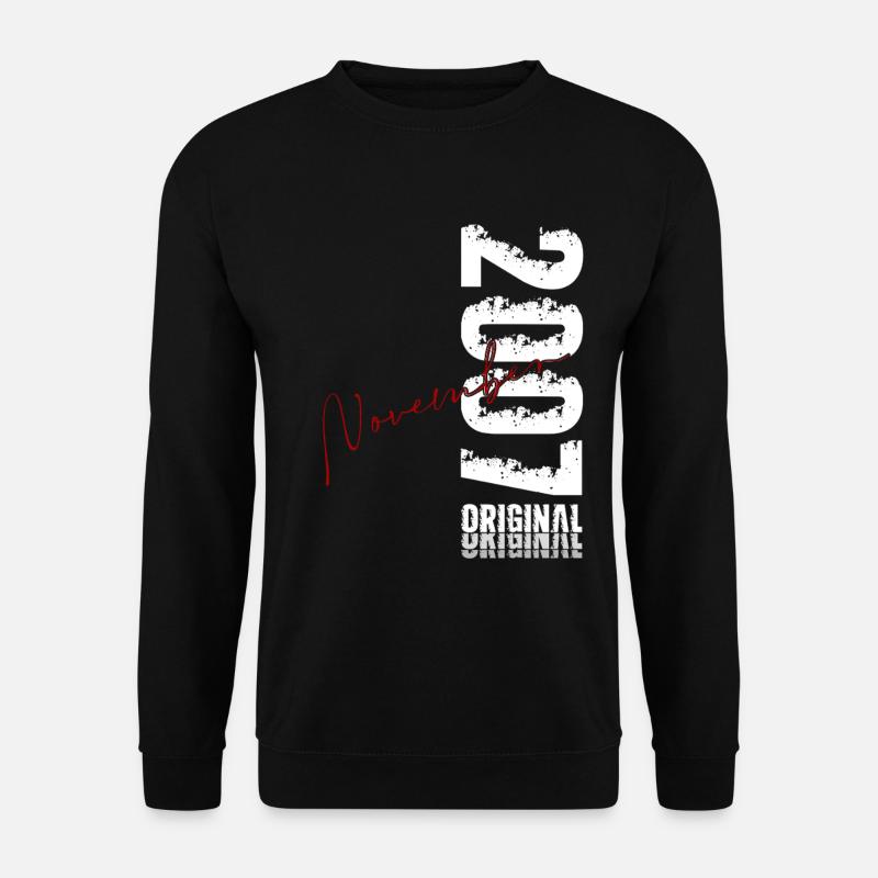 21. Geburtstag Original November Jahrgang 2007 - Unisex Pullover - Schwarz
