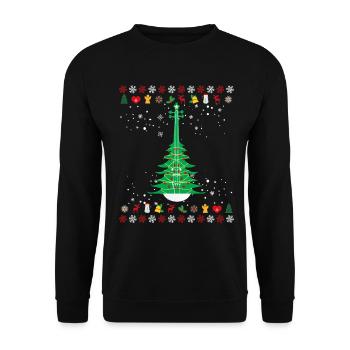 Sapin de Noël violon - Sweat-shirt Unisexe - noir - Devant - Alina (178cm) & Michal (187cm)