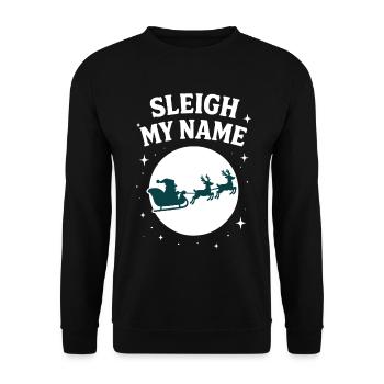Traîneau Mon Nom Père Noël Humour - Sweat-shirt Unisexe - noir - Devant - Alina (178cm) & Michal (187cm)