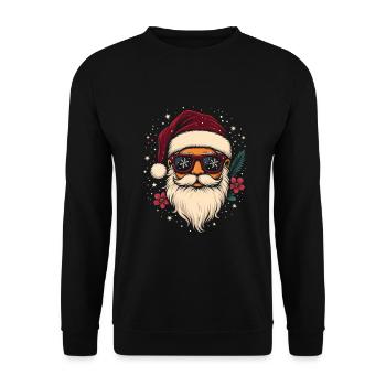 Cadeau cool du Père Noël avec des lunettes de soleil - Sweat-shirt Unisexe - noir - Devant - Alina (178cm) & Michal (187cm)