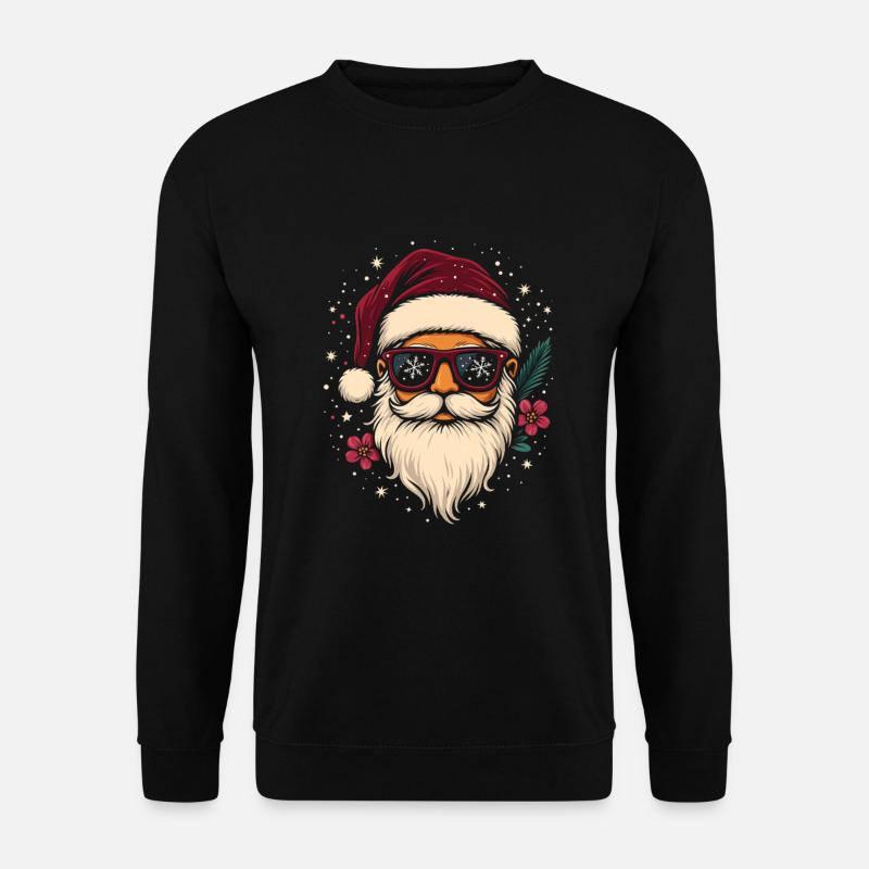 Cooler Weihnachtsmann mit Sonnenbrille Geschenk - Unisex Pullover - Schwarz