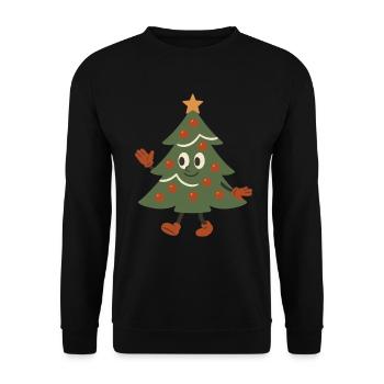 Drôle Dansant Arbre de Noël Vacances Joie festive - Sweat-shirt Unisexe - noir - Devant - Alina (178cm) & Michal (187cm)
