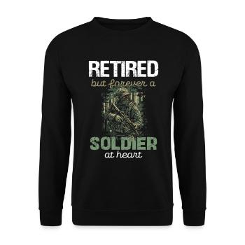 Soldat à la retraite dans l’âme - Sweat-shirt Unisexe - noir - Devant - Alina (178cm) & Michal (187cm)