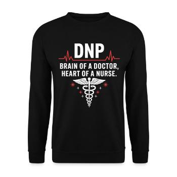 DNP Hirn Herz Pflegekraft - Unisex Pullover - Schwarz - Vorne - Alina (178cm) & Michal (187cm)