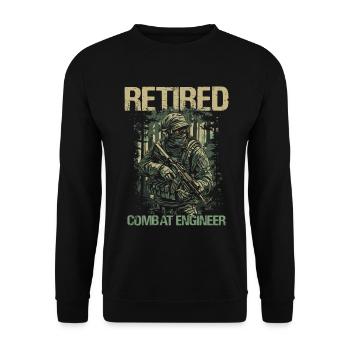 Ruhiger Kampfingenieur Illustration - Unisex Pullover - Schwarz - Vorne - Alina (178cm) & Michal (187cm)