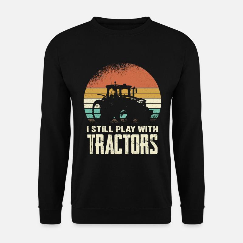 Retro Tractor Silhouette with Font - Unisex Sweatshirt - black