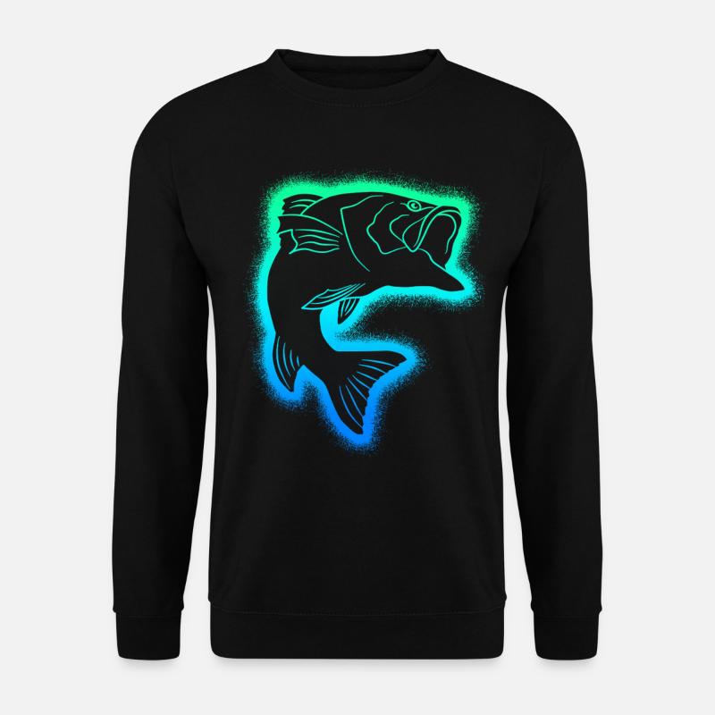Angeln Fischer Kinder Herren Angler Jungen - Unisex Pullover - Schwarz