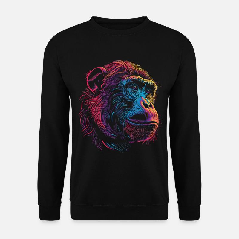 Neon Psychedelic Monkey - Unisex Sweatshirt - black