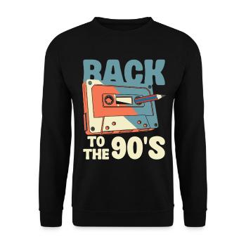 Années 90 Anniversaire 90s Cassette Déguisement - Sweat-shirt Unisexe - noir - Devant - Alina (178cm) & Michal (187cm)