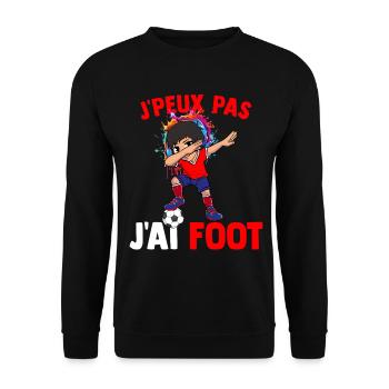 Je Peux Pas J'ai Foot Joueur Football Supporter - Sweat-shirt Unisexe - noir - Devant - Alina (178cm) & Michal (187cm)