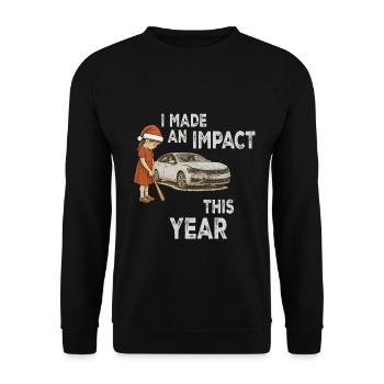 Naughty Girl Christmas Funny - Unisex Sweatshirt - black - Front - Alina (178cm) & Michal (187cm)