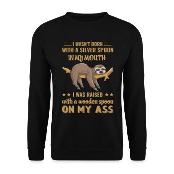 Sloth Funny Saying - Unisex Sweatshirt - black - Front - Alina (178cm) & Michal (187cm)