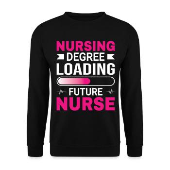 Krankenschwester Ausbildung - Unisex Pullover - Schwarz - Vorne - Alina (178cm) & Michal (187cm)