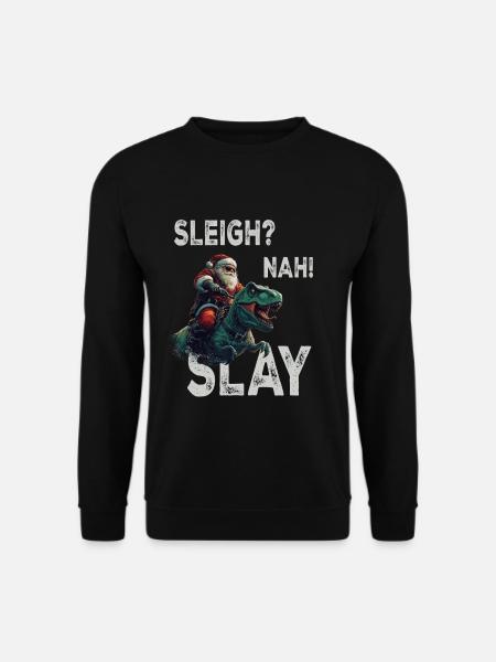 Santa Claus Dino T-Rex - Unisex Sweatshirt - black
