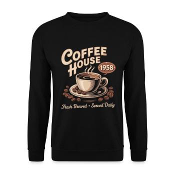 Vintage Coffee Advertising - Unisex Sweatshirt - black - Front - Alina (178cm) & Michal (187cm)