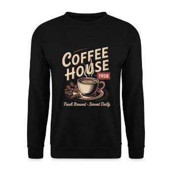 Vintage Coffee Advertising - Unisex Sweatshirt - black - Front - Alina (178cm) & Michal (187cm)