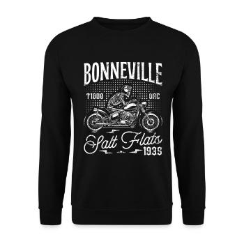 Bonneville Salt Flats Moto Anniversaire 1935 - Sweat-shirt Unisexe - noir - Devant - Alina (178cm) & Michal (187cm)