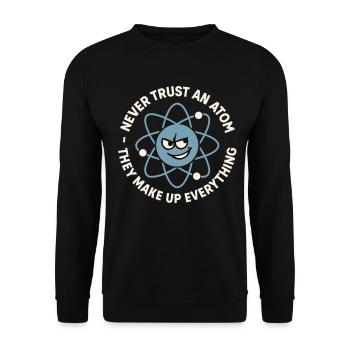 Blague drôle sur l’atome – Science Nerd Humour - Sweat-shirt Unisexe - noir - Devant - Alina (178cm) & Michal (187cm)
