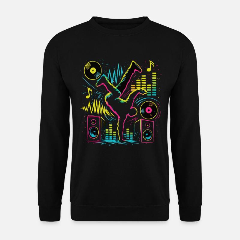 Breakdance Neon Style – Musik & Street Art - Unisex Pullover - Schwarz
