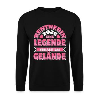 Pensioner 2026 - Retirement - Pension - Unisex Sweatshirt - black - Front - Alina (178cm) & Michal (187cm)