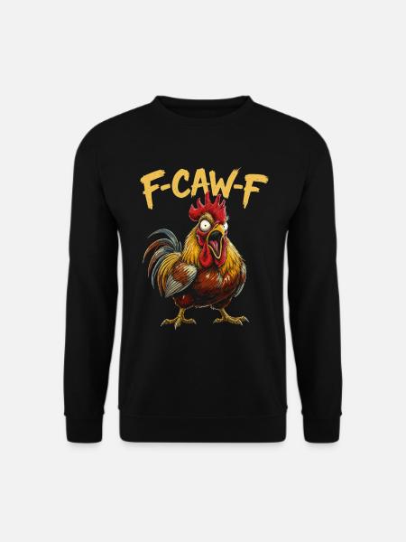 F-CAW-F Hahn Cartoon Grafik - Unisex Pullover - Schwarz