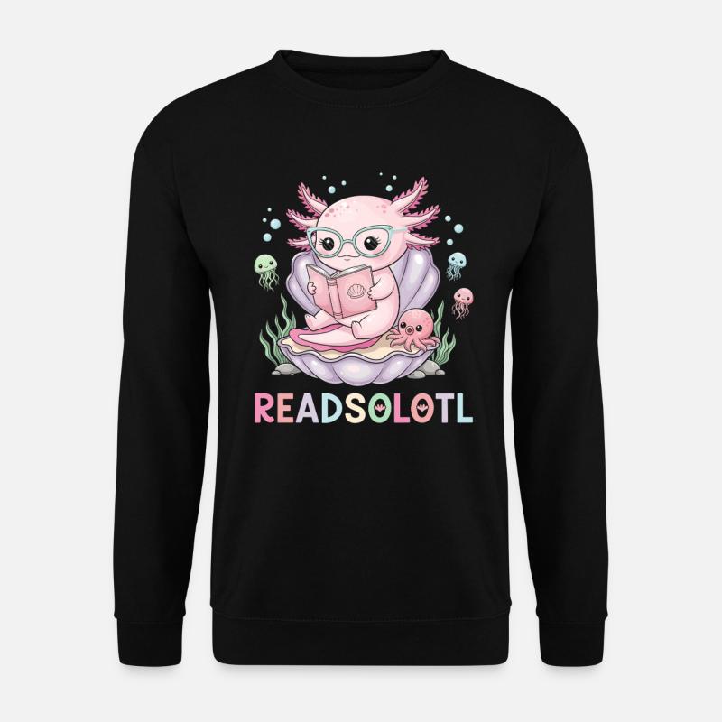 Reading Axolotl - Unisex Sweatshirt - black