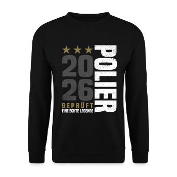 Contremaître certifié 2026 - Sweat-shirt Unisexe - noir - Devant - Alina (178cm) & Michal (187cm)