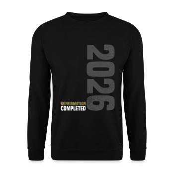 Glückwunsch Konfirmation 2026 - Unisex Pullover - Schwarz - Vorne - Alina (178cm) & Michal (187cm)