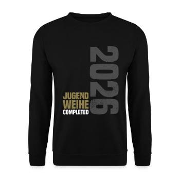 Jugendweihe 2026 - Unisex Pullover - Schwarz - Vorne - Alina (178cm) & Michal (187cm)