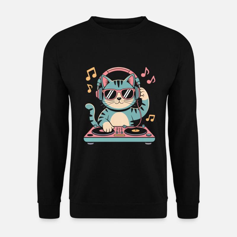 DJ Cat - Unisex Sweatshirt - black