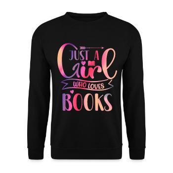 Juste une fille qui aime les livres - Sweat-shirt Unisexe - noir - Devant - Alina (178cm) & Michal (187cm)