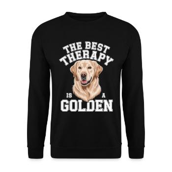 Best Therapy Golden Retriever - Unisex Sweatshirt - black - Front - Alina (178cm) & Michal (187cm)