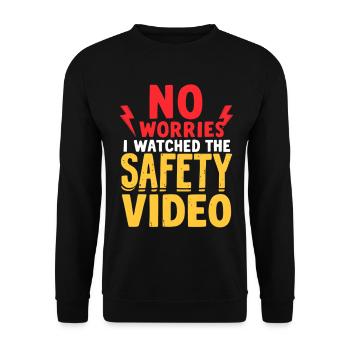 SafetyVideo Humor Saying - Unisex Sweatshirt - black - Front - Alina (178cm) & Michal (187cm)