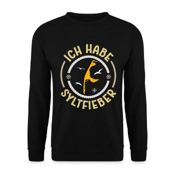 Nordsee Urlaub HABE SYLT FIEBER Lustiges - Unisex Pullover - Schwarz - Vorne - Alina (178cm) & Michal (187cm)