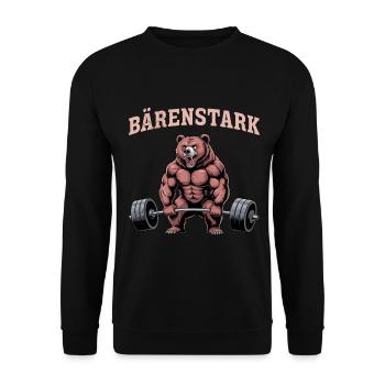 Gewichtheber BÄRENSTARK Lustiges - Unisex Pullover - Schwarz - Vorne - Alina (178cm) & Michal (187cm)