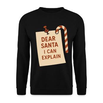 Cher Père Noël, je peux expliquer Noël drôle - Sweat-shirt Unisexe - noir - Devant - Alina (178cm) & Michal (187cm)