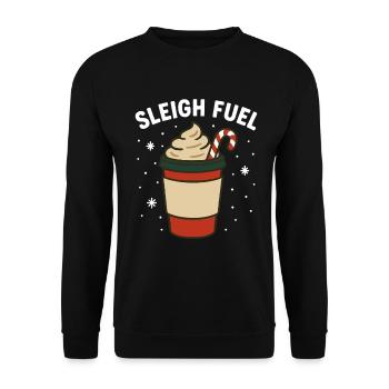 Sleigh Fuel Funny Holiday Cheer Design - Unisex Sweatshirt - black - Front - Alina (178cm) & Michal (187cm)