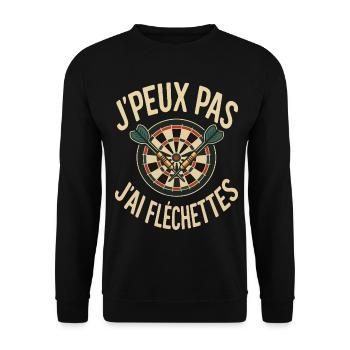 I Can't I Darts Design Darts Player - Unisex Sweatshirt - black - Front - Alina (178cm) & Michal (187cm)