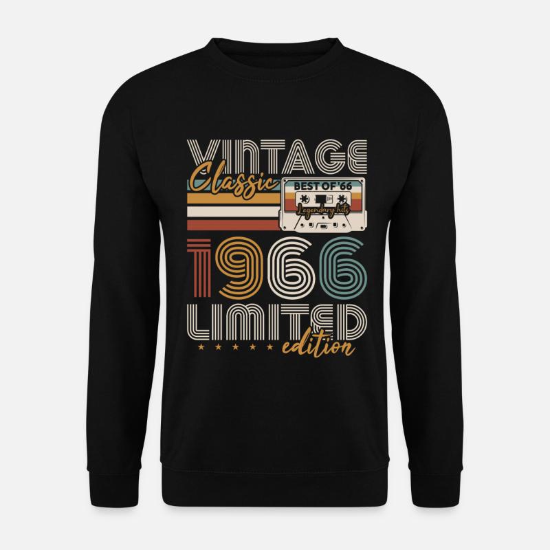 Jahrgang 1966 Geboren Geburtstags Geschenk - Unisex Pullover - Schwarz