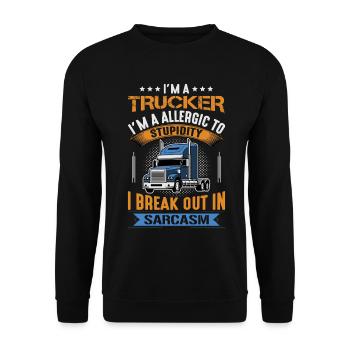 Camionneur - Sweat-shirt Unisexe - noir - Devant - Alina (178cm) & Michal (187cm)