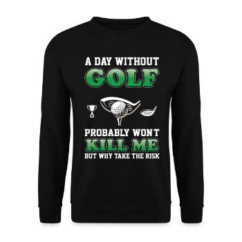 Golf - Unisex Pullover - Schwarz - Vorne - Alina (178cm) & Michal (187cm)