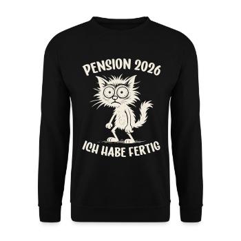 Pension 2026 Retirement Pensioner - Unisex Sweatshirt - black - Front - Alina (178cm) & Michal (187cm)
