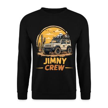 4x4 Jimny Crew Offroad Off Road - Unisex Pullover - Schwarz - Vorne - Alina (178cm) & Michal (187cm)
