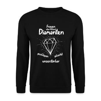 Frauen 40 Geburtstag - Unisex Pullover - Schwarz - Vorne - Alina (178cm) & Michal (187cm)