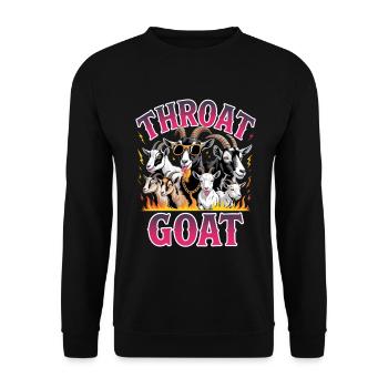 Throat Goat Meme Y2K Bootleg - Unisex Pullover - Schwarz - Vorne - Alina (178cm) & Michal (187cm)