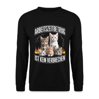 Arbeitszeitbetrug Ist Kein Verbrechen Y2K Bootleg - Unisex Pullover - Schwarz - Vorne - Alina (178cm) & Michal (187cm)