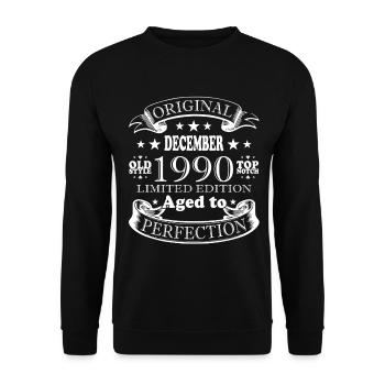 Décembre 1990 Décembre Anniversaire Décembre 1990 - Sweat-shirt Unisexe - noir - Devant - Alina (178cm) & Michal (187cm)
