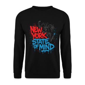 New York State of Mind – Graffiti Street Art Look - Unisex Sweatshirt - black - Front - Alina (178cm) & Michal (187cm)