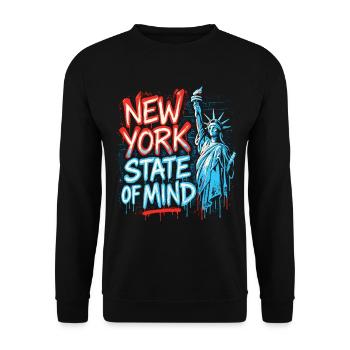 New York State of Mind – Graffiti Street Art Look - Unisex Sweatshirt - black - Front - Alina (178cm) & Michal (187cm)