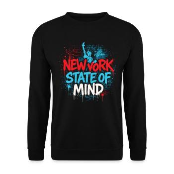 New York State of Mind – Graffiti Street Art Look - Unisex Sweatshirt - black - Front - Alina (178cm) & Michal (187cm)